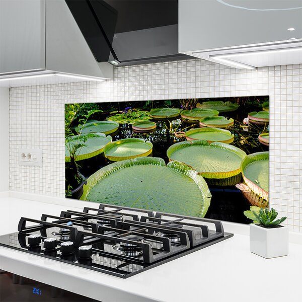 Panou sticla bucatarie Abstract Art Verde Negru