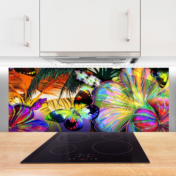 Panou sticla bucatarie Abstract Art Multi