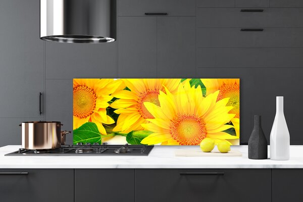 Panou sticla bucatarie Floarea soarelui Floral Galben