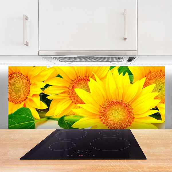 Panou sticla bucatarie Floarea soarelui Floral Galben