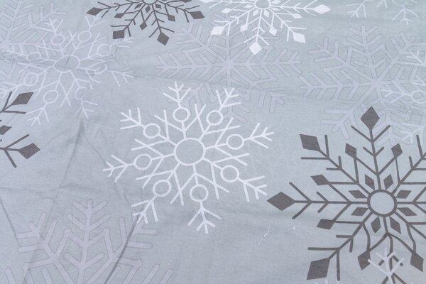 Lenjerie de pat din bumbac CHRISTMAS FLAKES gri Dimensiune lenjerie de pat: 70 x 90 cm | 140 x 200 cm