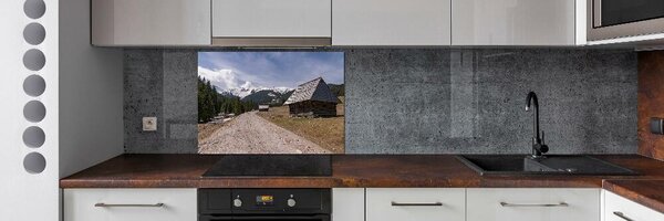 Panou sticlă bucătărie Casa în munți