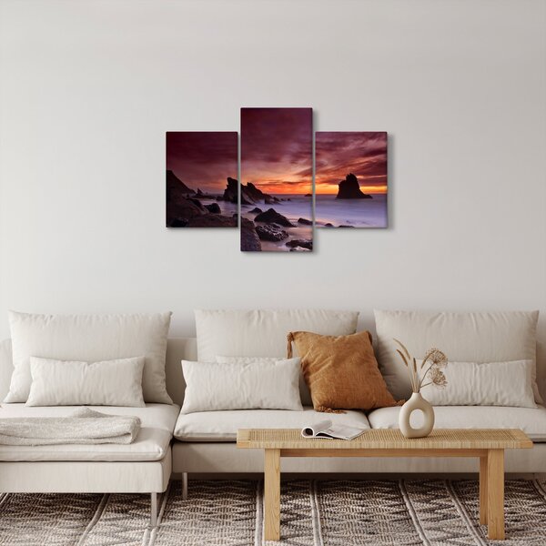 Tablou cu apus de soare pe mal (90x60 cm)
