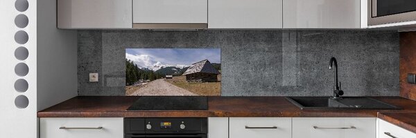 Panou sticlă bucătărie Casa în munți
