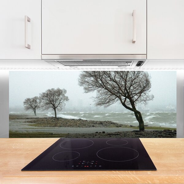 Panou sticla bucatarie Copaci Natura Brown