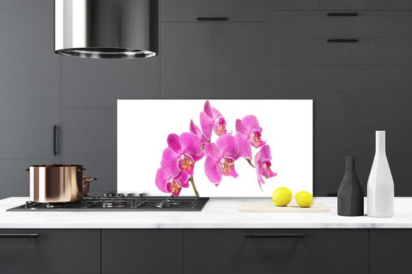 Panou sticla bucatarie Flori roz Floral