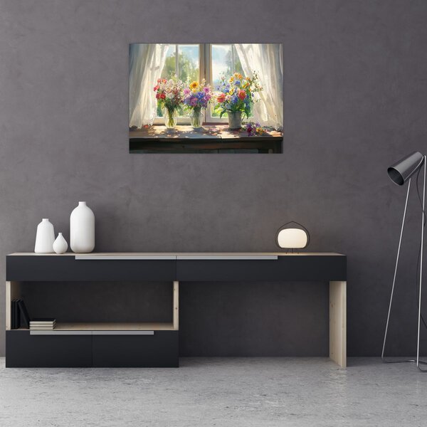 Tablou - Buchet la fereastră (70x50 cm)