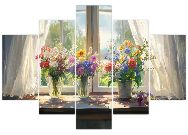 Tablou - Buchet la fereastră (150x105 cm)
