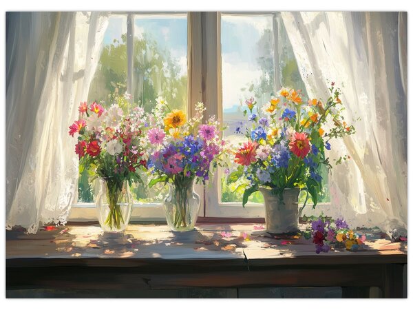 Tablou - Buchet la fereastră (70x50 cm)