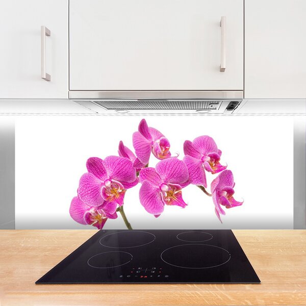 Panou sticla bucatarie Flori roz Floral
