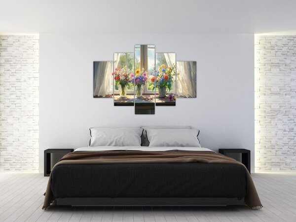 Tablou - Buchet la fereastră (150x105 cm)
