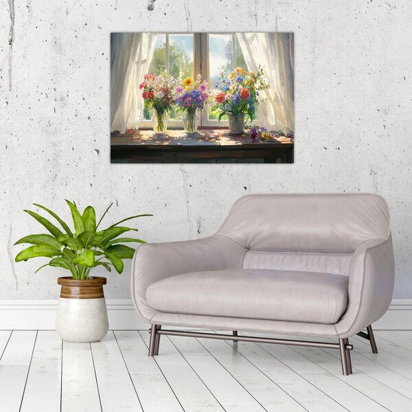 Tablou - Buchet la fereastră (70x50 cm)