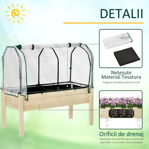 Outsunny Sera Jardiniera Lemn pentru Plante, Design Compact 121x55x117cm, Ideală pentru Grădină | Aosom Romania
