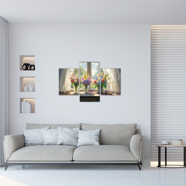 Tablou - Buchet la fereastră (90x60 cm)