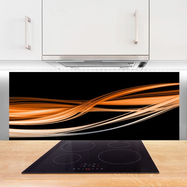 Panou sticla bucatarie Abstract Art Galben Negru