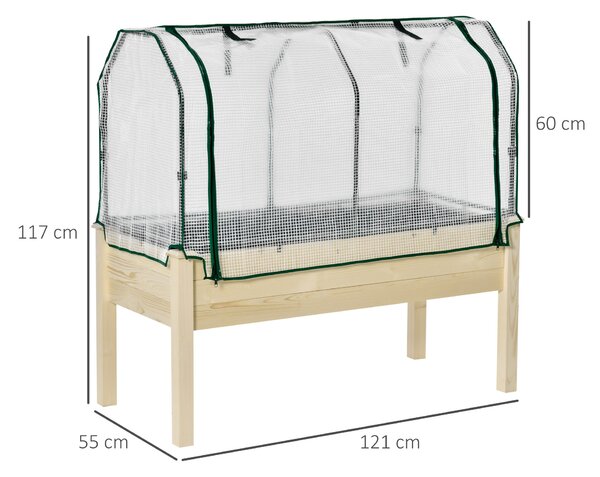 Outsunny Sera Jardiniera Lemn pentru Plante, Design Compact 121x55x117cm, Ideală pentru Grădină | Aosom Romania