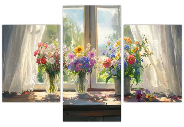 Tablou - Buchet la fereastră (90x60 cm)