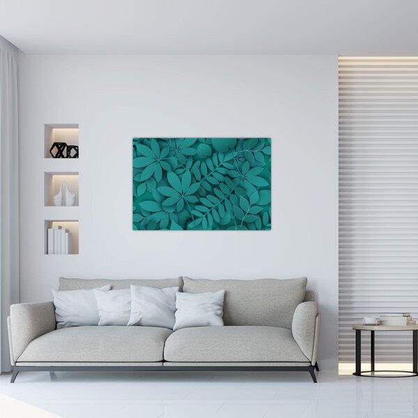 Tablou - Frunze turcoaz (90x60 cm)