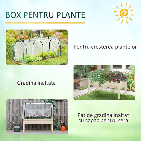 Outsunny Sera Jardiniera Lemn pentru Plante, Design Compact 121x55x117cm, Ideală pentru Grădină | Aosom Romania
