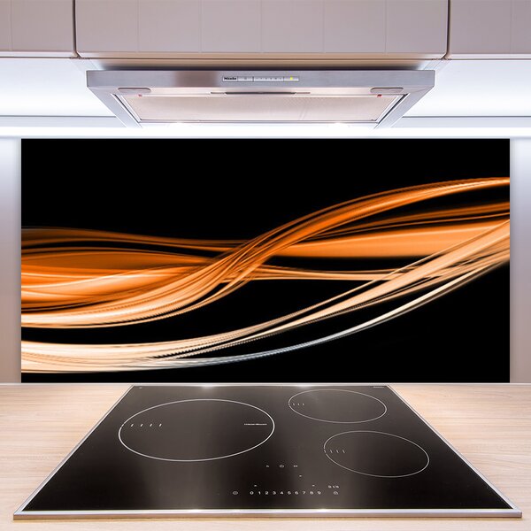 Panou sticla bucatarie Abstract Art Galben Negru
