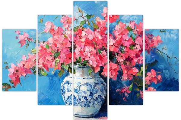 Tablou - Vază cu flori roz (150x105 cm)
