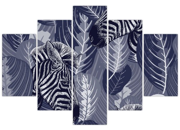 Tablou - Zebre albastre (150x105 cm)