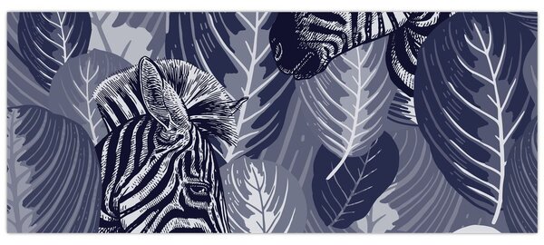 Tablou - Zebre albastre (120x50 cm)