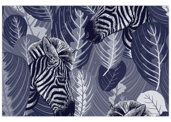 Tablou - Zebre albastre (90x60 cm)