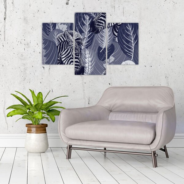 Tablou - Zebre albastre (90x60 cm)
