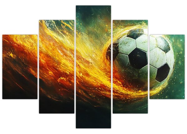 Tablou - Minge de Fotbal în Zbor (150x105 cm)
