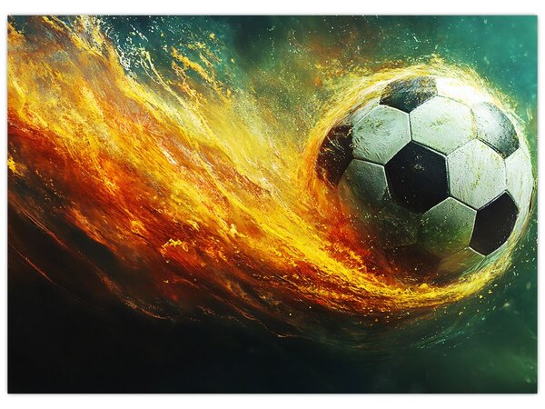 Tablou - Minge de Fotbal în Zbor (70x50 cm)