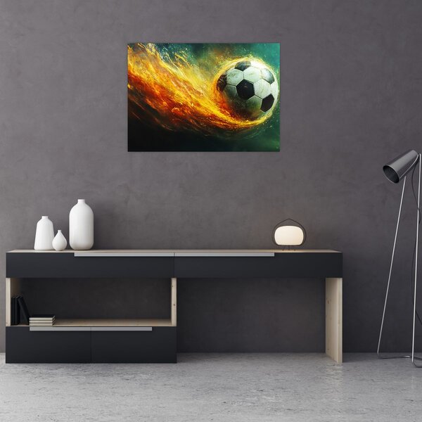 Tablou - Minge de Fotbal în Zbor (70x50 cm)