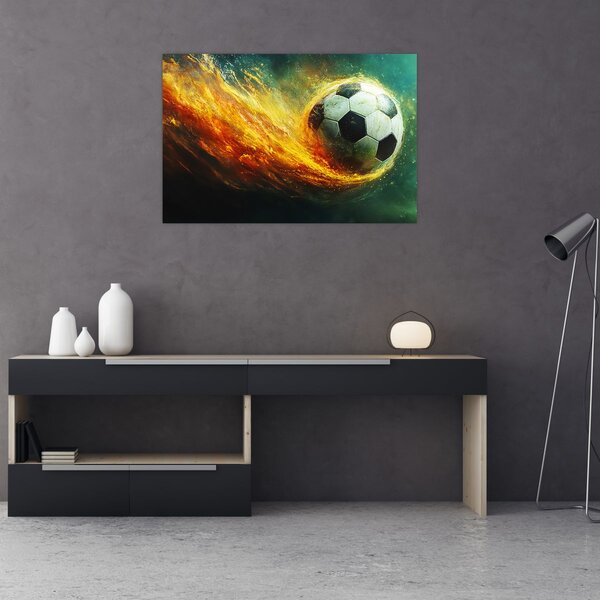Tablou - Minge de Fotbal în Zbor (90x60 cm)