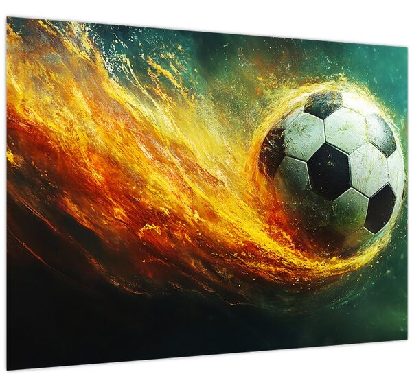 Tablou - Minge de Fotbal în Zbor (70x50 cm)