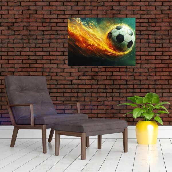 Tablou - Minge de Fotbal în Zbor (70x50 cm)