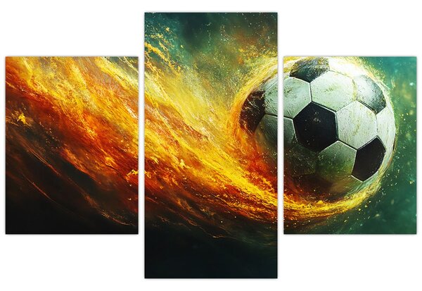 Tablou - Minge de Fotbal în Zbor (90x60 cm)
