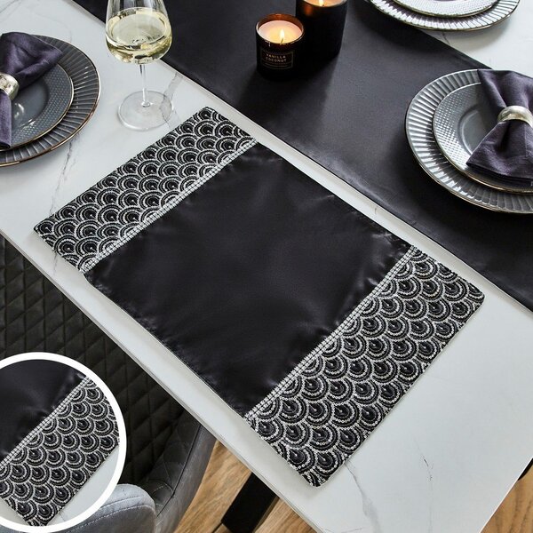 Suporturi pentru farfurii 4 buc. din material textil 30x46 cm Deco Sequin – Catherine Lansfield