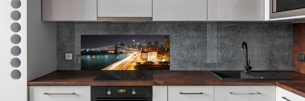 Sticlă bucătărie New York pe timp de noapte