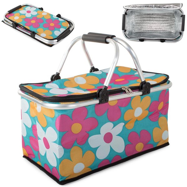 Cos termic pliabil pentru picnic, FLOWERS