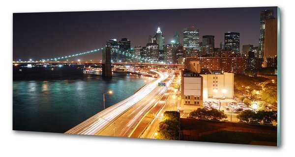 Sticlă bucătărie New York pe timp de noapte