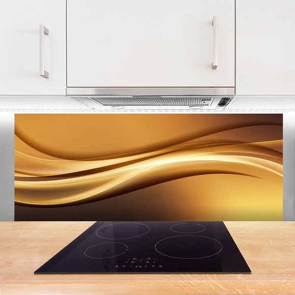 Panou sticla bucatarie Abstract Art Galben Negru