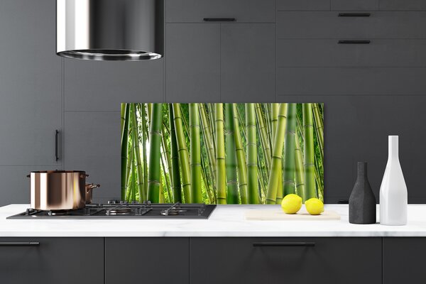 Panou sticla bucatarie Bamboo Tulpini Floral Verde