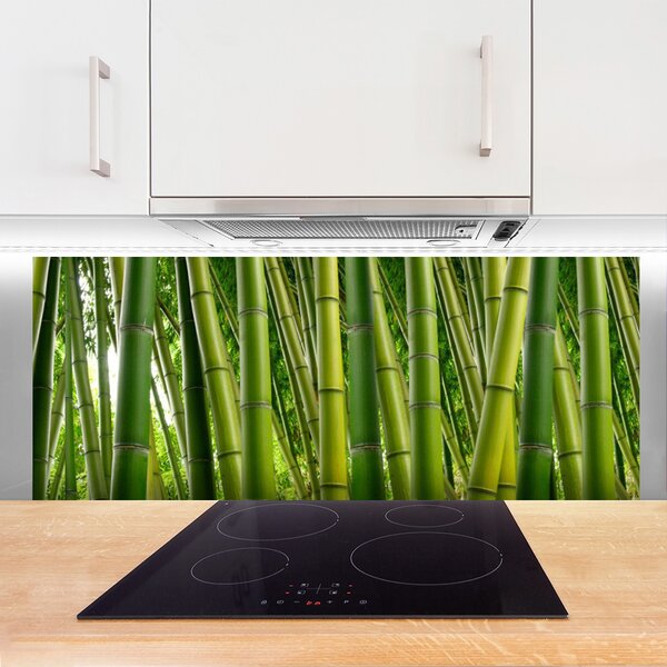 Panou sticla bucatarie Bamboo Tulpini Floral Verde