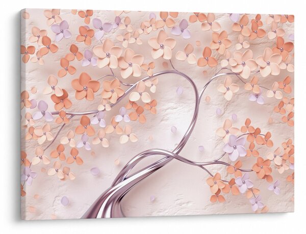 Tablou florilor de pom din coral - abstract (70x50 cm)