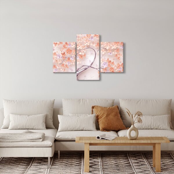 Tablou florilor de pom din coral - abstract (90x60 cm)