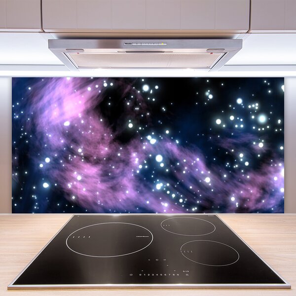 Panou sticla bucatarie Abstract Art Negru Albastru Violet Roz