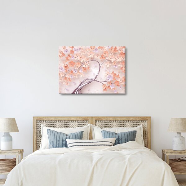 Tablou florilor de pom din coral - abstract (70x50 cm)