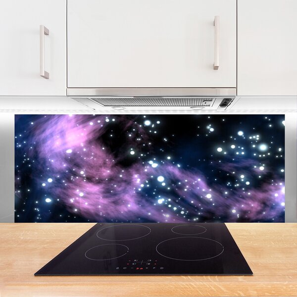 Panou sticla bucatarie Abstract Art Negru Albastru Violet Roz