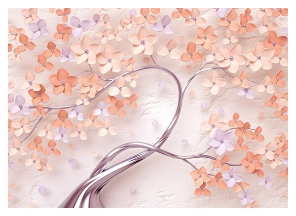 Tablou florilor de pom din coral - abstract (70x50 cm)