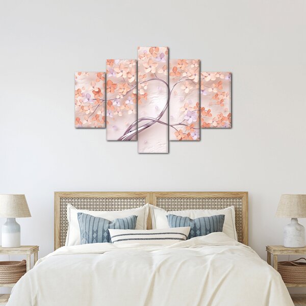 Tablou florilor de pom din coral - abstract (150x105 cm)